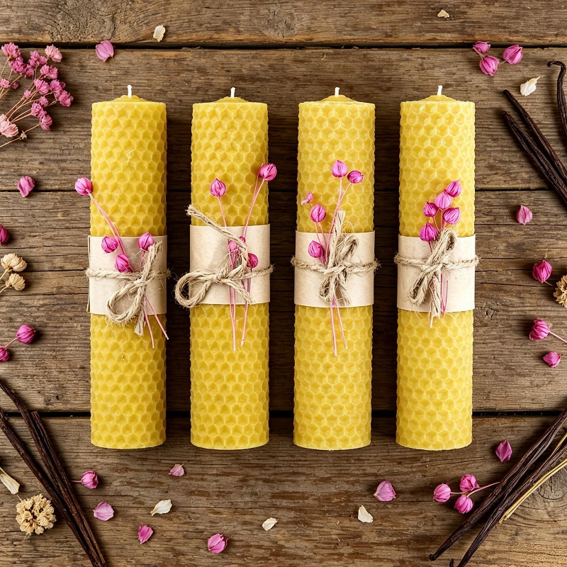 Beeswax Taper Candle - Lot de 4 bougies en cire