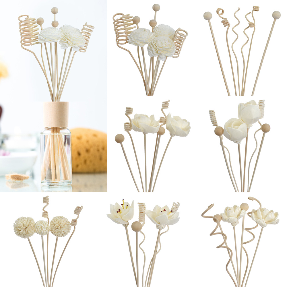 Reed Diffuser Set - 6 pièces/8 pièces/9 pièces fleur artificielle