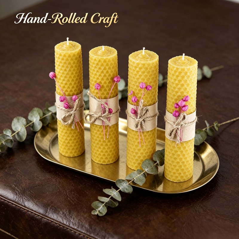 Lot de 4 bougies en cire d’abe - Beeswax Taper Candle avis et prix
