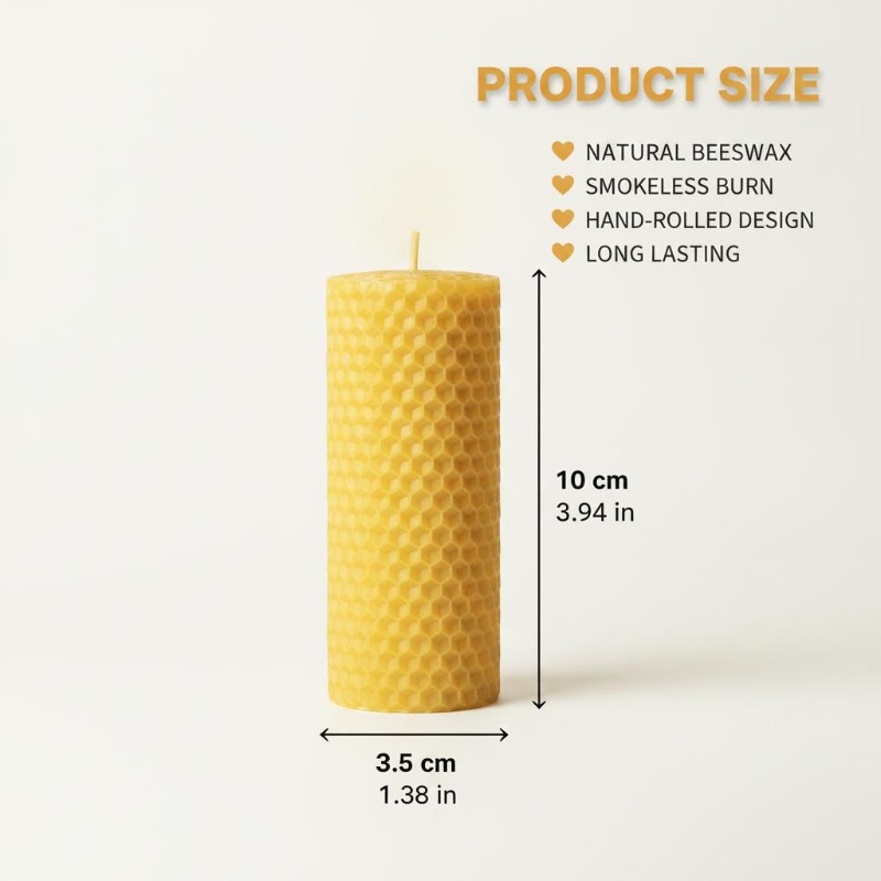 6 bougies en forme de pilier,  - Beeswax Taper Candle avis et prix