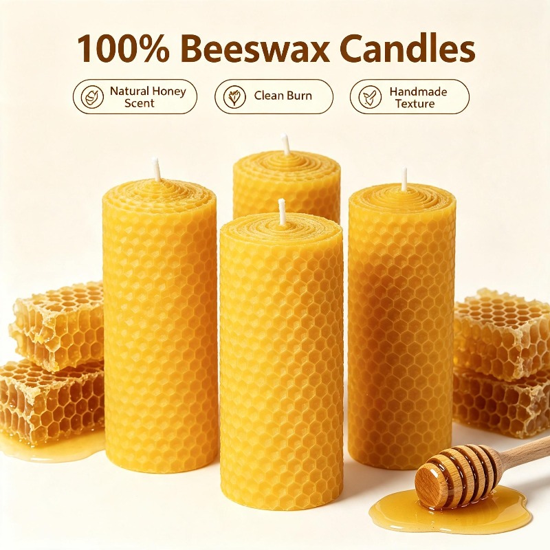6 bougies en forme de pilier,  - Beeswax Taper Candle avis et prix