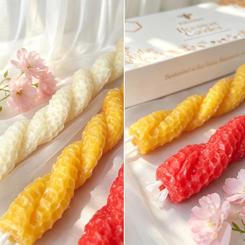 Ensemble cadeau de 3 bougies c - Beeswax Taper Candle avis et prix